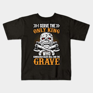 I Serve Only The King | Spooky Halloween Skull Tee Kids T-Shirt